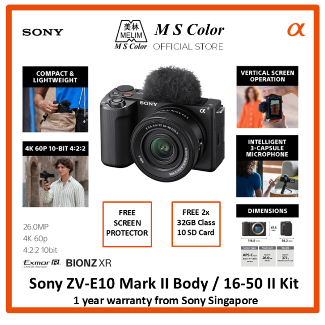 [NEW LAUNCH + FREE GIFTS] Sony ZV-E10 II APS-C Creator's Camera | ZV-E10 II APS-C next generation interchangeable-lens creator’s camera