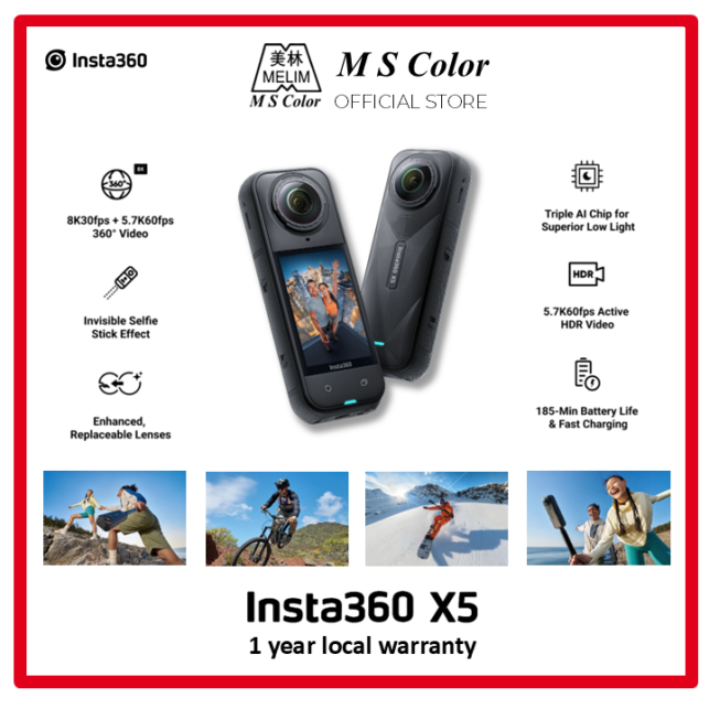 [🔥 READY STOCK | 1 YEAR WARRANTY] Insta360 X5 360° Camera
