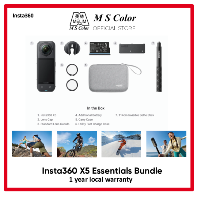 [🔥 READY STOCK | 1 YEAR WARRANTY] Insta360 X5 Essentials Bundle 360° Camera