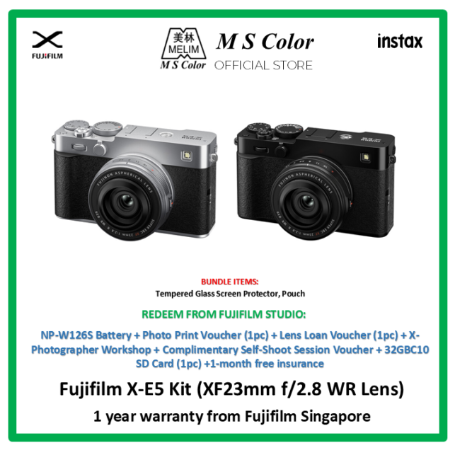 [READY STOCK | 1 YEAR WARRANTY] Fujifilm XE5 Kit (XF23mm f/2.8 WR) Black / Silver